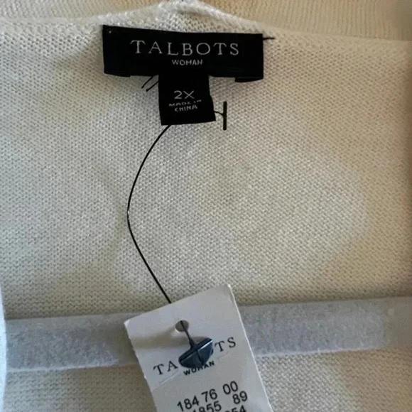 Brand New Cream and Navy Cardigan Sweater 2x - Picture 4 of 4